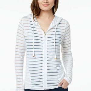 INC Shadow-Stripe Front-Zip Hoodie,